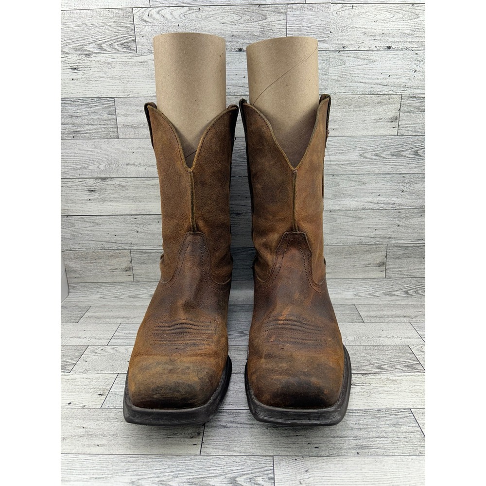 Ariat Rambler Men 10.5 EE Wide Brown Leather Square Toe Western Boots 10006715